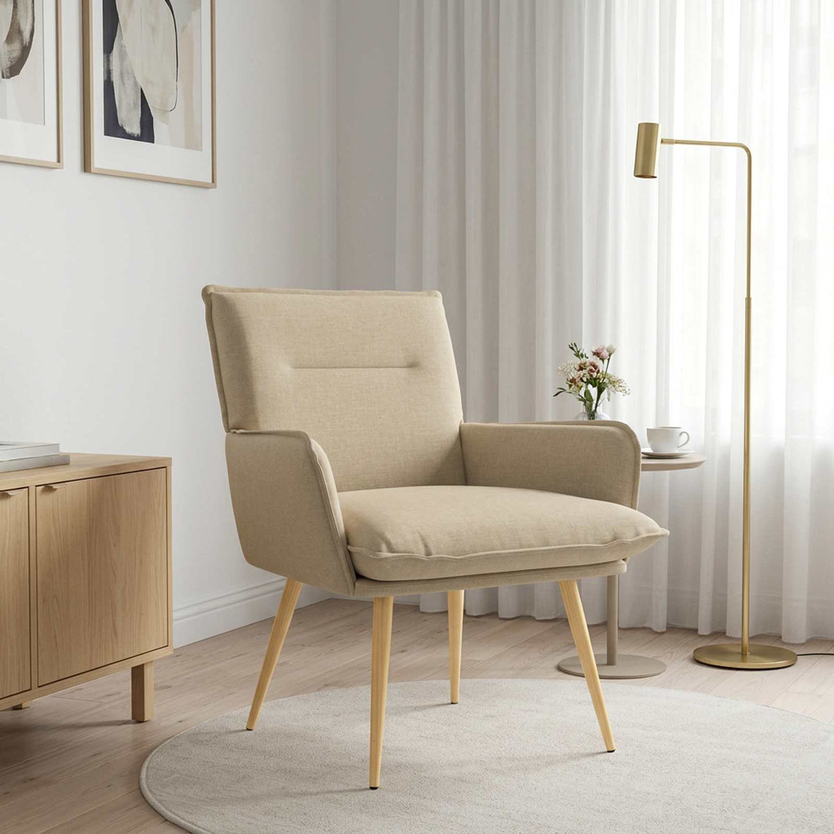 Armchair Cream Fabric
