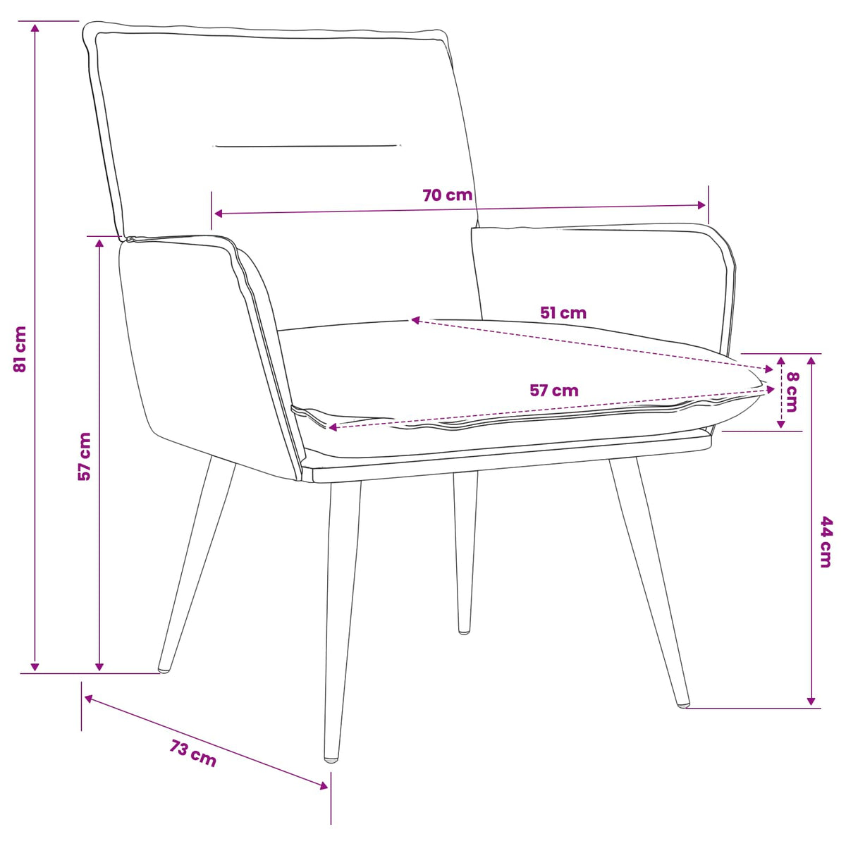 Armchair Light Yellow Fabric