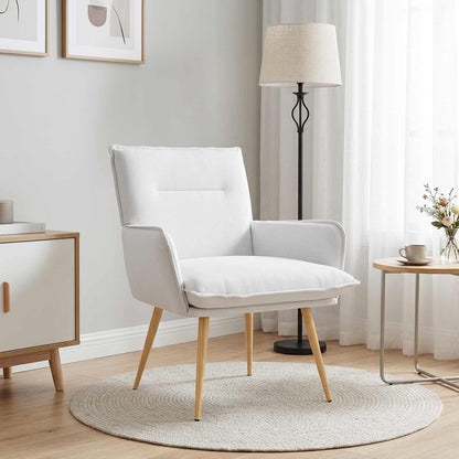 Armchair White Fabric