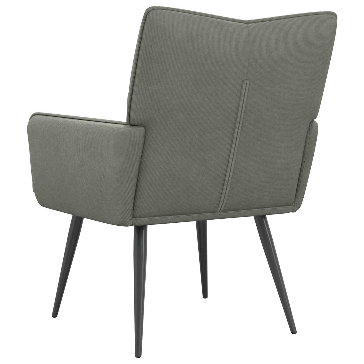 Armchair Light Grey Corduroy Fabric