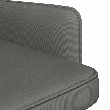Armchair Dark Grey Corduroy Fabric