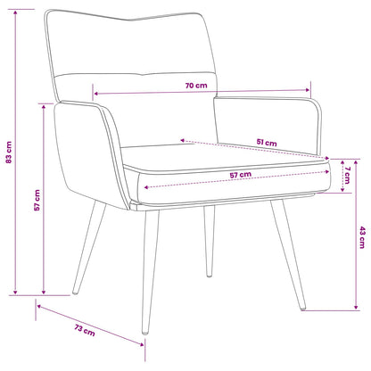 Armchair Dark Grey Corduroy Fabric
