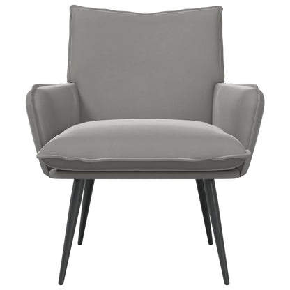 Armchair Light Grey Velvet