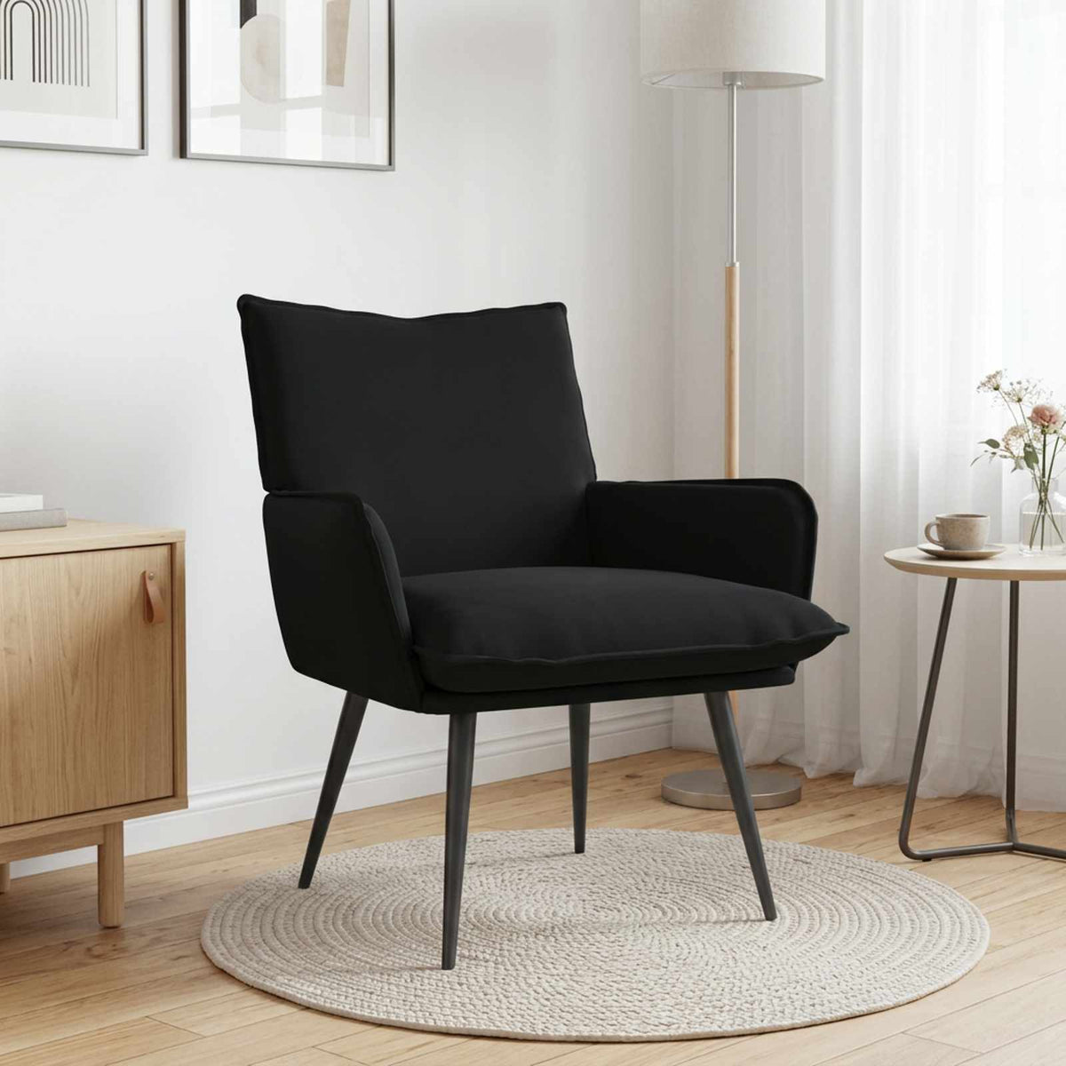 Armchair Black Velvet