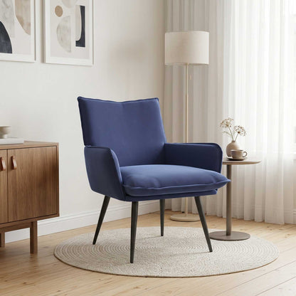 Armchair Police Blue Velvet