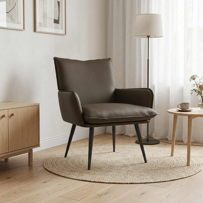 Armchair Grey Faux Leather