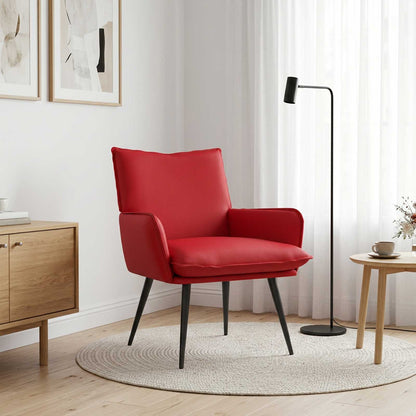 Armchair Red Faux Leather