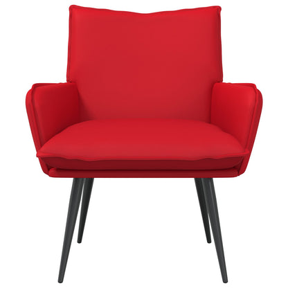Armchair Red Faux Leather
