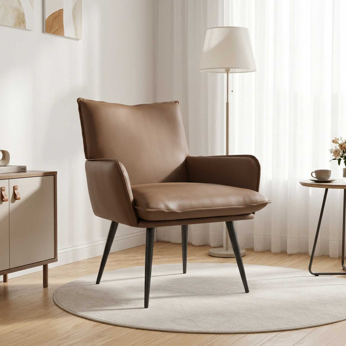 Armchair Cappuccino Faux Leather