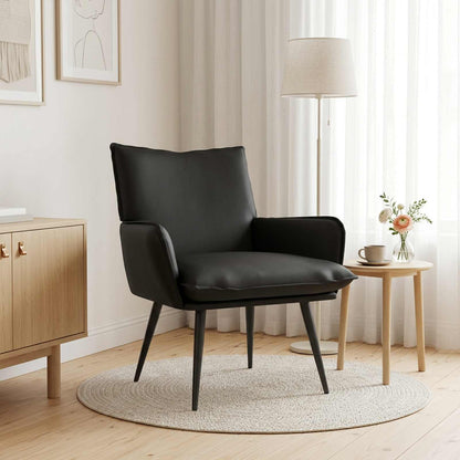 Armchair Black Faux Leather
