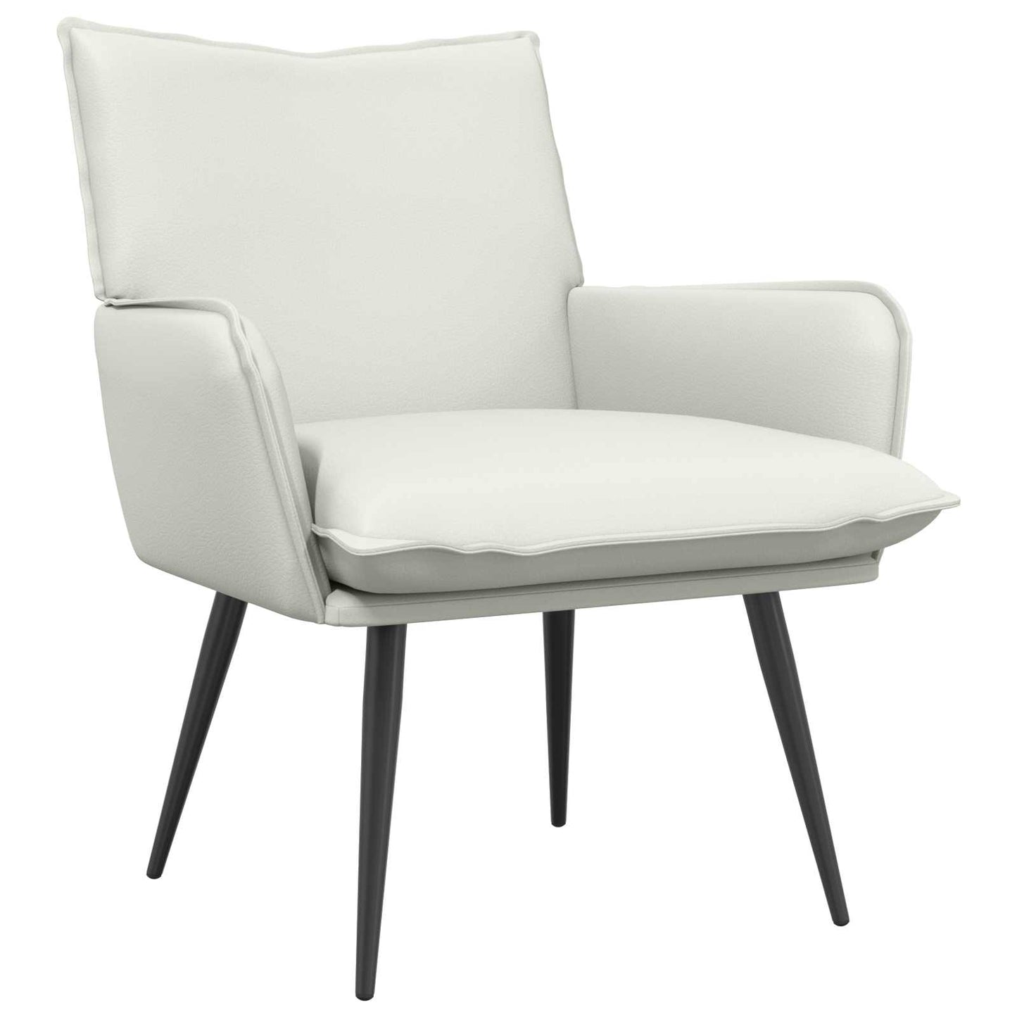 Armchair White Faux Leather