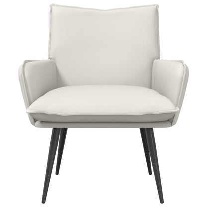 Armchair White Faux Leather