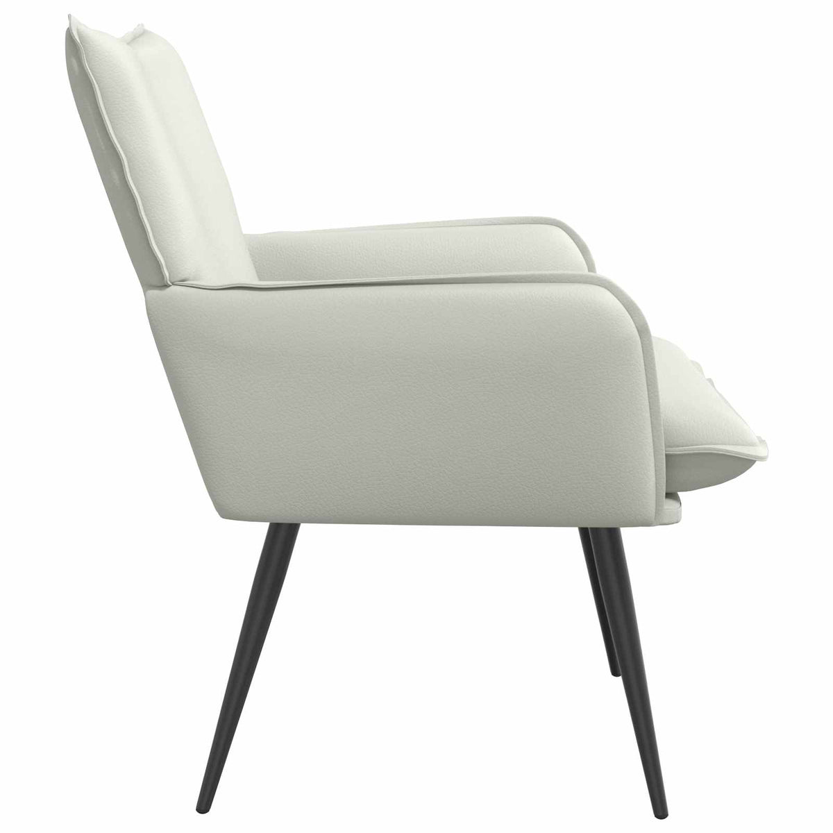 Armchair White Faux Leather