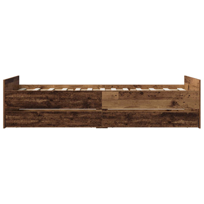 Bed Frame Old Wood 100 x 200 cm Engineered Wood