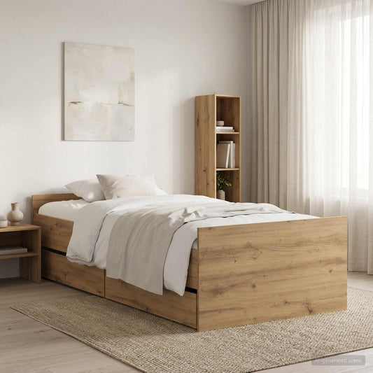 Bed Frame Artisan Oak 100 x 200 cm Engineered Wood
