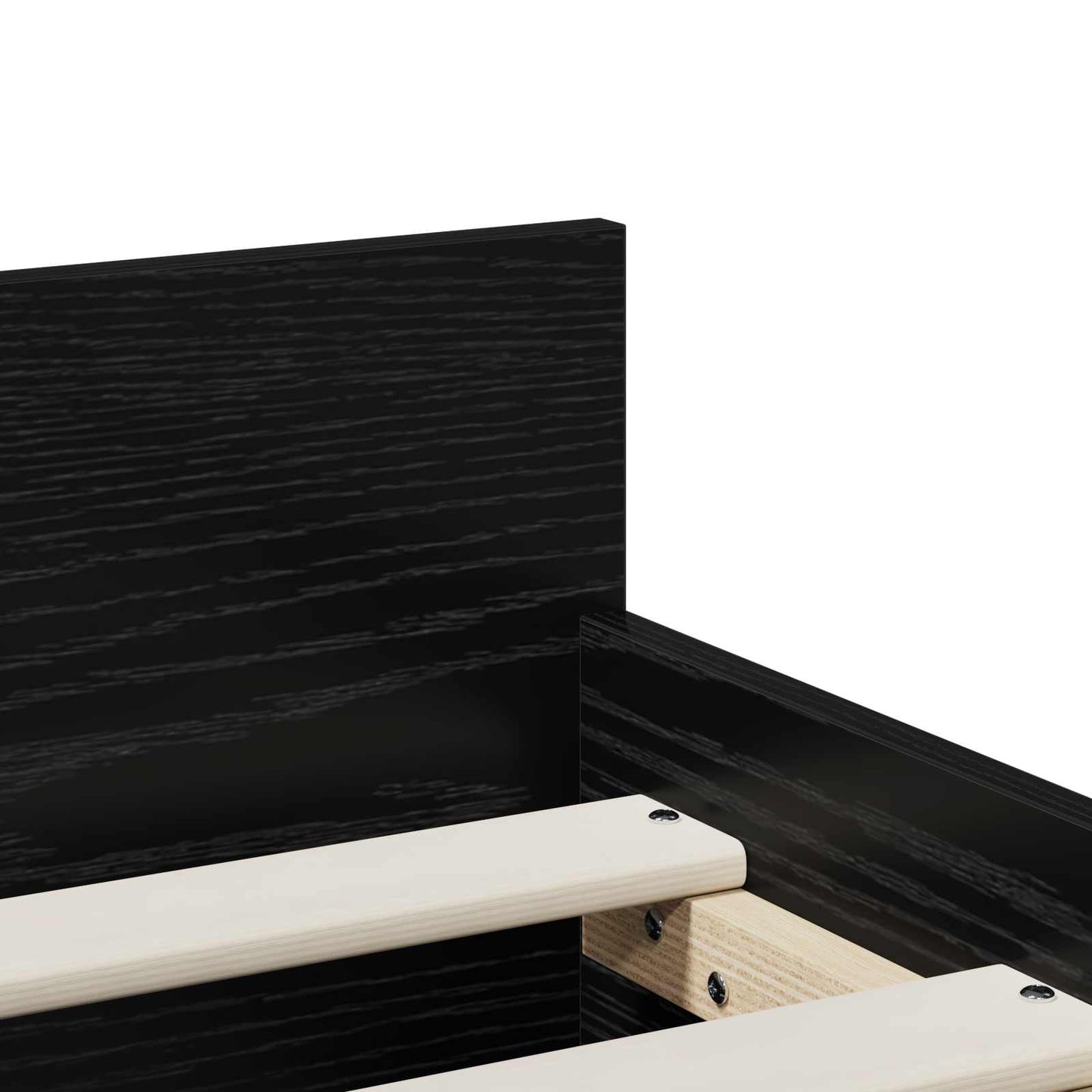 Bed Frame Black Oak 100 x 200 cm Engineered Wood