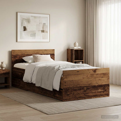 Bed Frame Old Wood 90 x 200 cm Engineered Wood