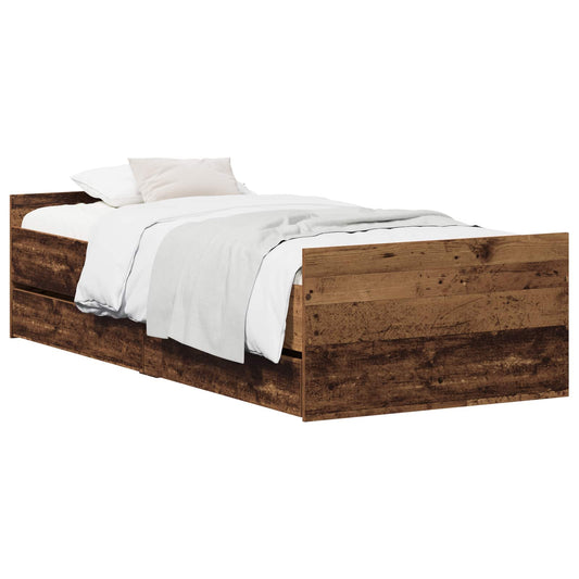 Bed Frame Old Wood 90 x 200 cm Engineered Wood