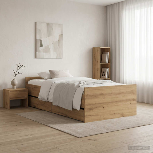 Bed Frame Artisan Oak 90 x 200 cm Engineered Wood