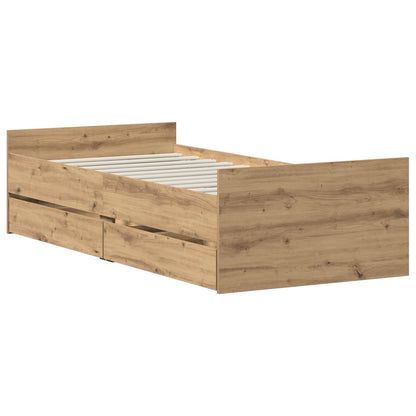 Bed Frame Artisan Oak 90 x 200 cm Engineered Wood