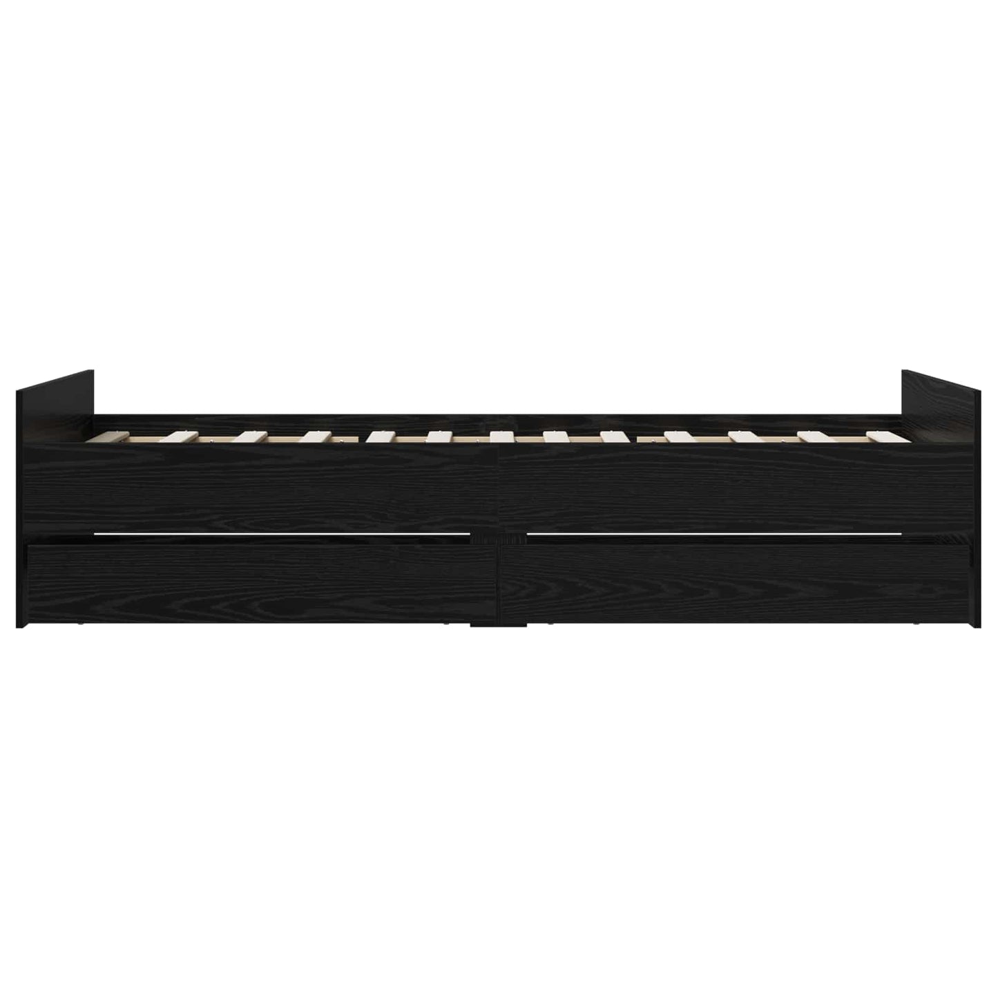 Bed Frame Black Oak 90 x 200 cm Engineered Wood