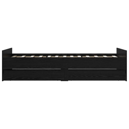 Bed Frame Black Oak 90 x 200 cm Engineered Wood