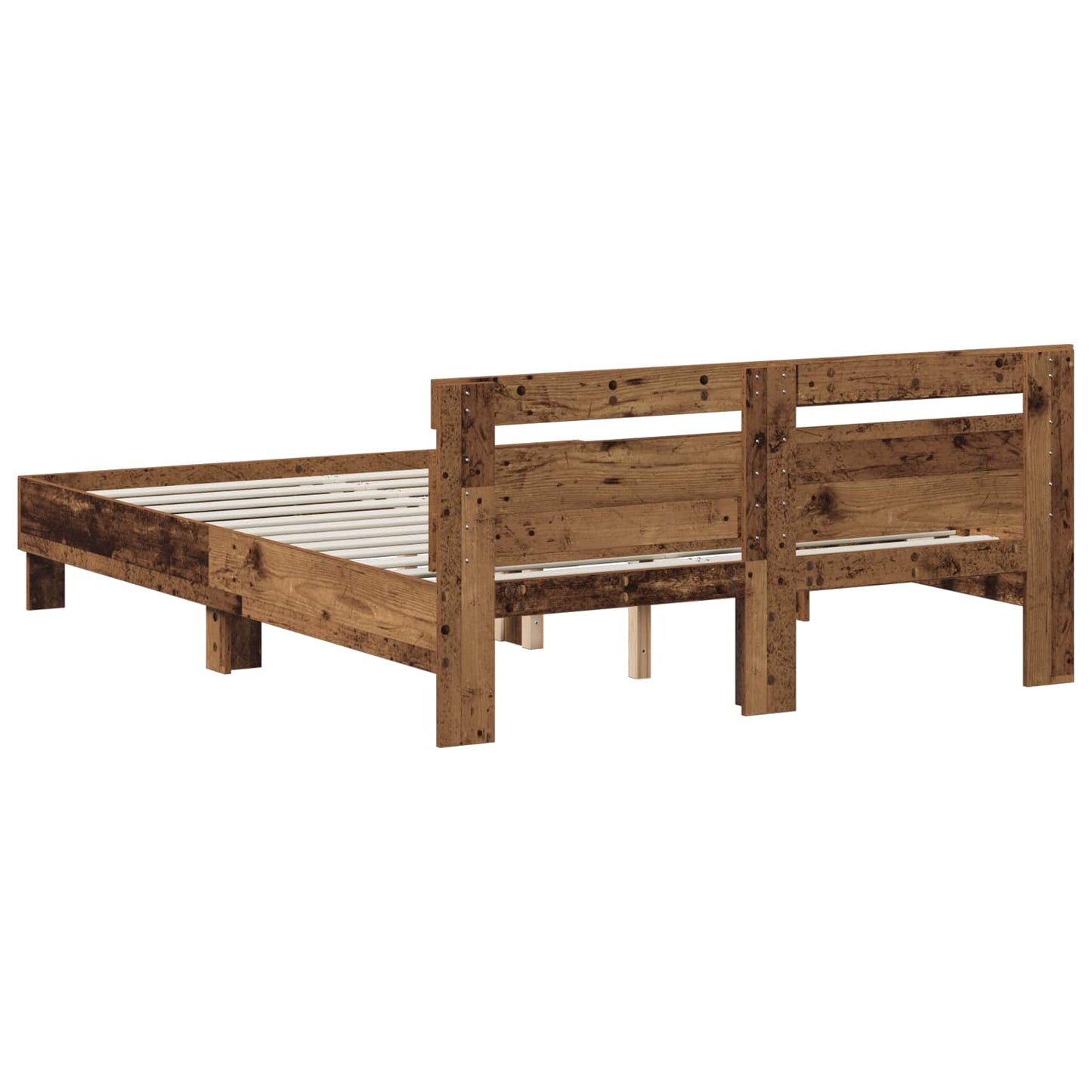 Bed Frame Old Wood 140 x 190 cm Engineered Wood