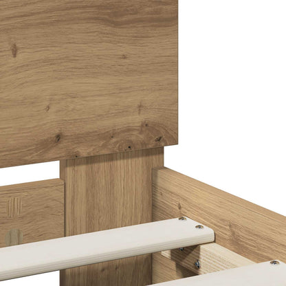 Bed Frame Artisan Oak 140 x 190 cm Engineered Wood