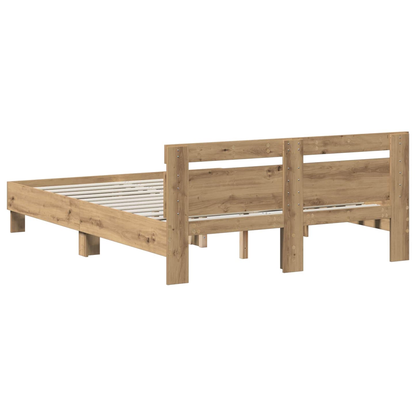 Bed Frame Artisan Oak 140 x 190 cm Engineered Wood