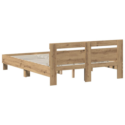 Bed Frame Artisan Oak 140 x 190 cm Engineered Wood