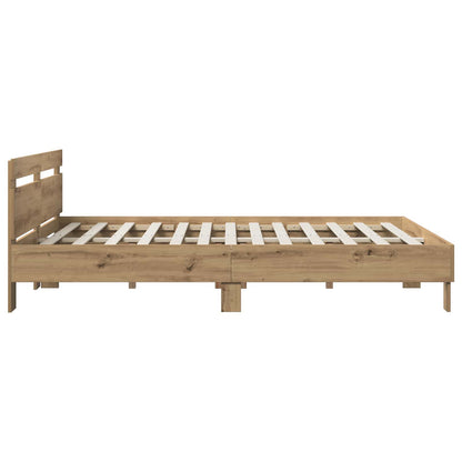 Bed Frame Artisan Oak 140 x 190 cm Engineered Wood