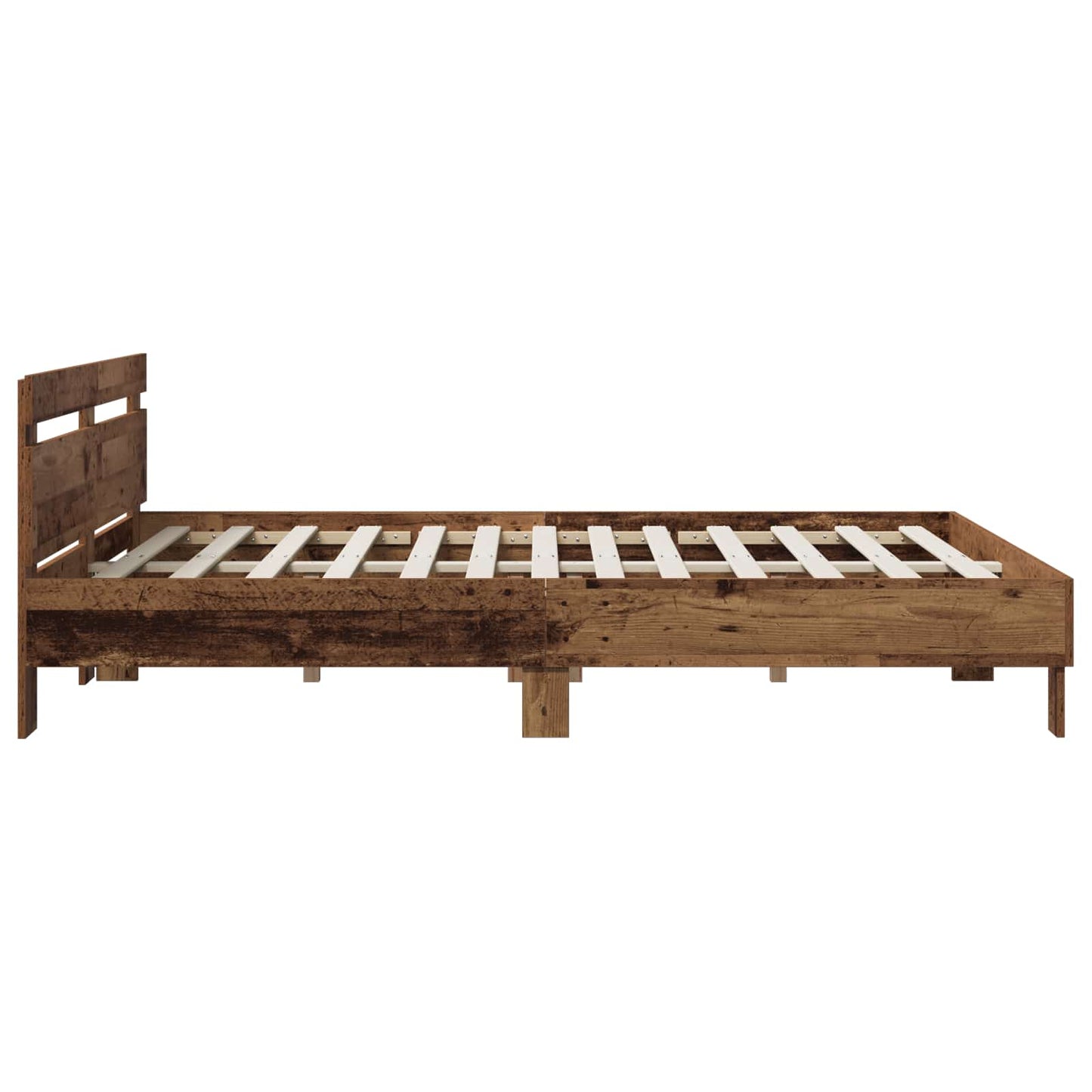 Bed Frame Old Wood 135 x 190 cm Engineered Wood