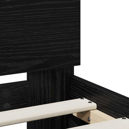 Bed Frame Black Oak 135 x 190 cm Engineered Wood