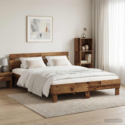 Bed Frame Old Wood 120 x 190 cm Engineered Wood