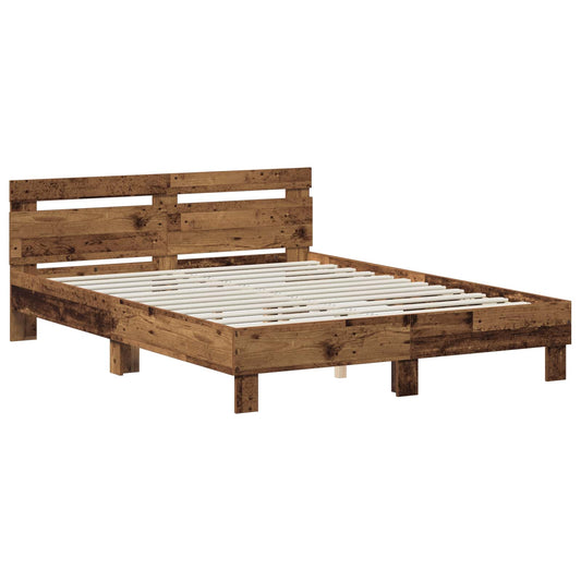 Bed Frame Old Wood 120 x 190 cm Engineered Wood