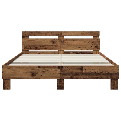 Bed Frame Old Wood 120 x 190 cm Engineered Wood