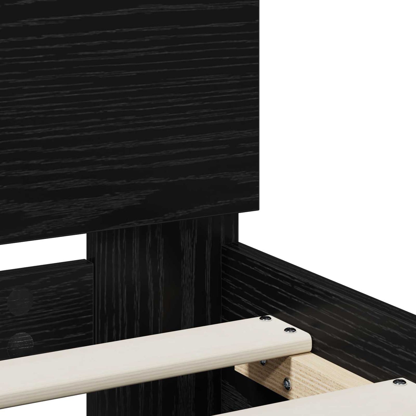 Bed Frame Black Oak 120 x 190 cm Engineered Wood