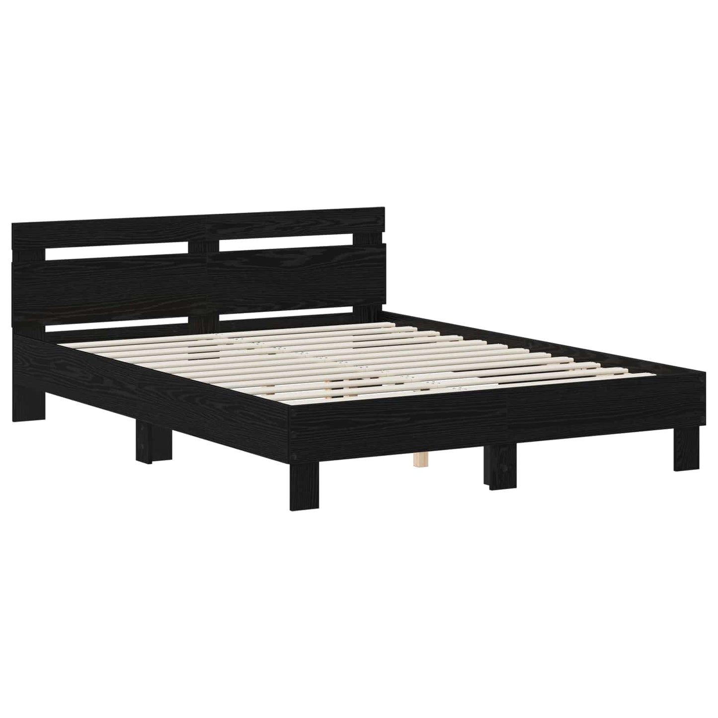 Bed Frame Black Oak 120 x 190 cm Engineered Wood