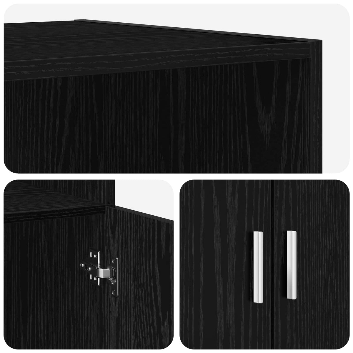 Highboard Black Oak 70 x 42.5 x 185 cm Engineered Wood