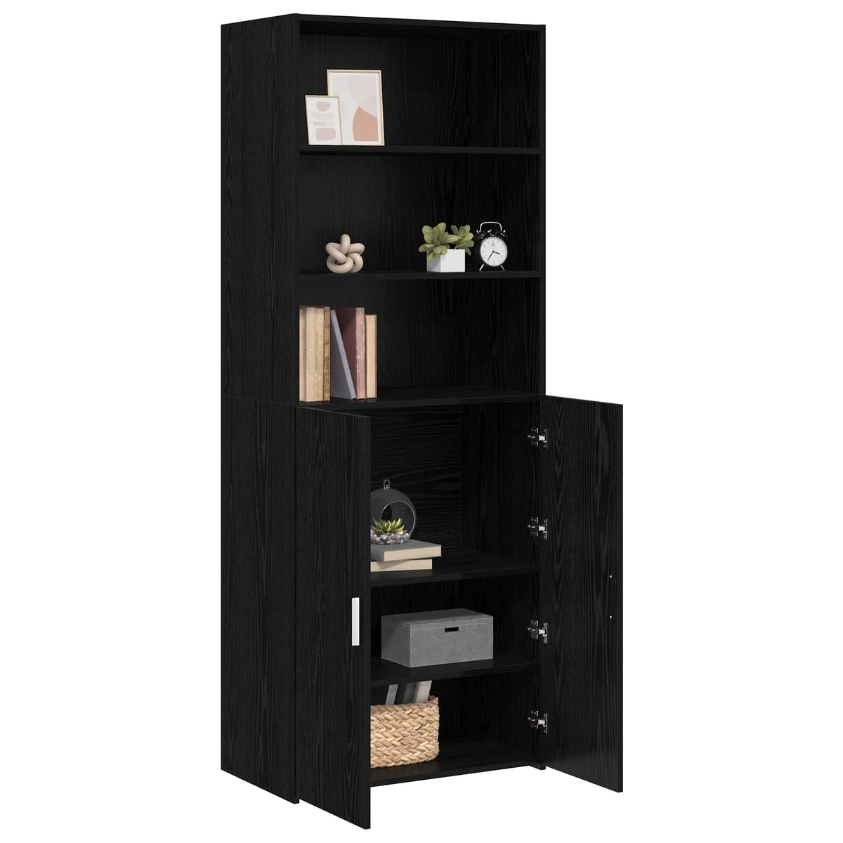 Highboard Black Oak 70 x 42.5 x 185 cm Engineered Wood
