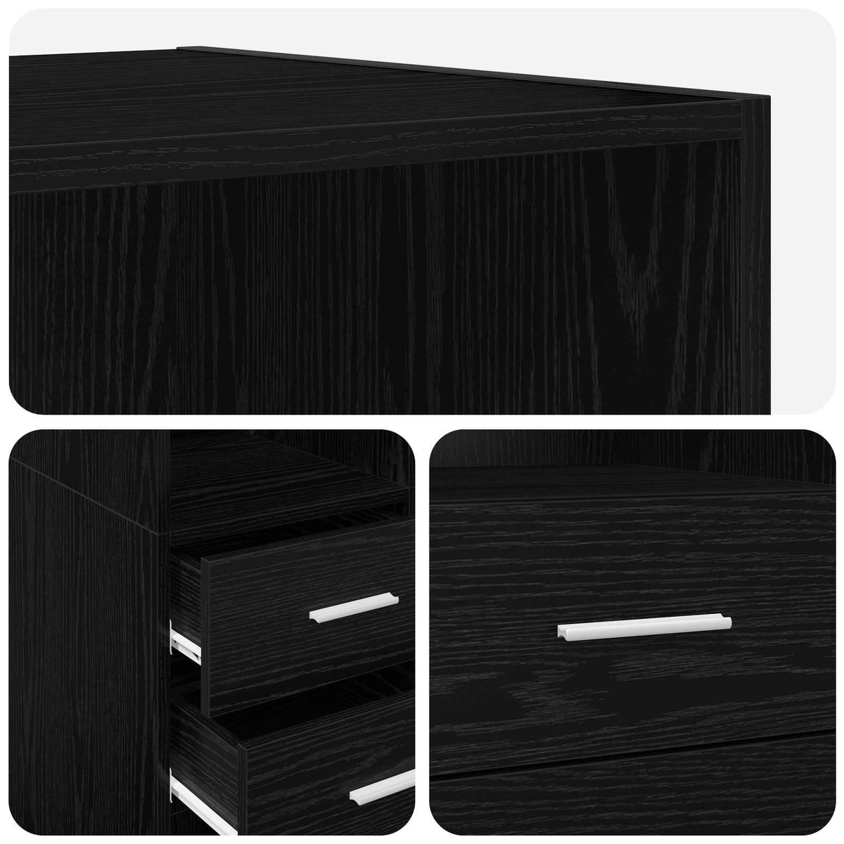 Bookcase Black oak 70 x 42.5 x 185 cm Engineered Wood