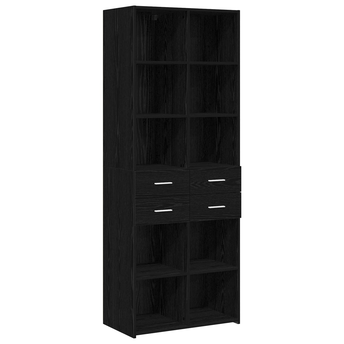 Bookcase Black oak 70 x 42.5 x 185 cm Engineered Wood