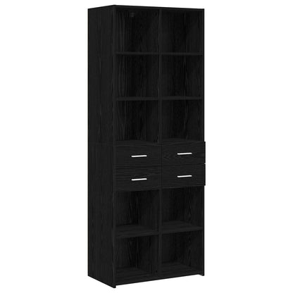 Bookcase Black oak 70 x 42.5 x 185 cm Engineered Wood