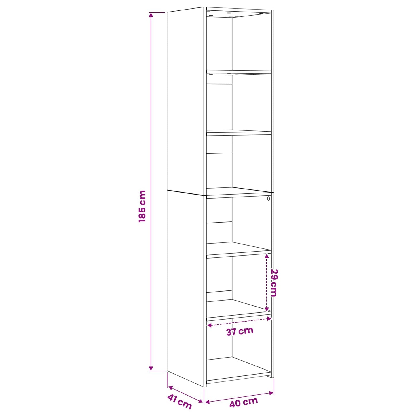 Sideboard Old Wood 40 x 41 x 185 cm Engineered Wood