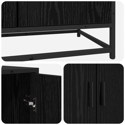 Sideboard Black Oak 134 x 35 x 76 cm Engineered Wood