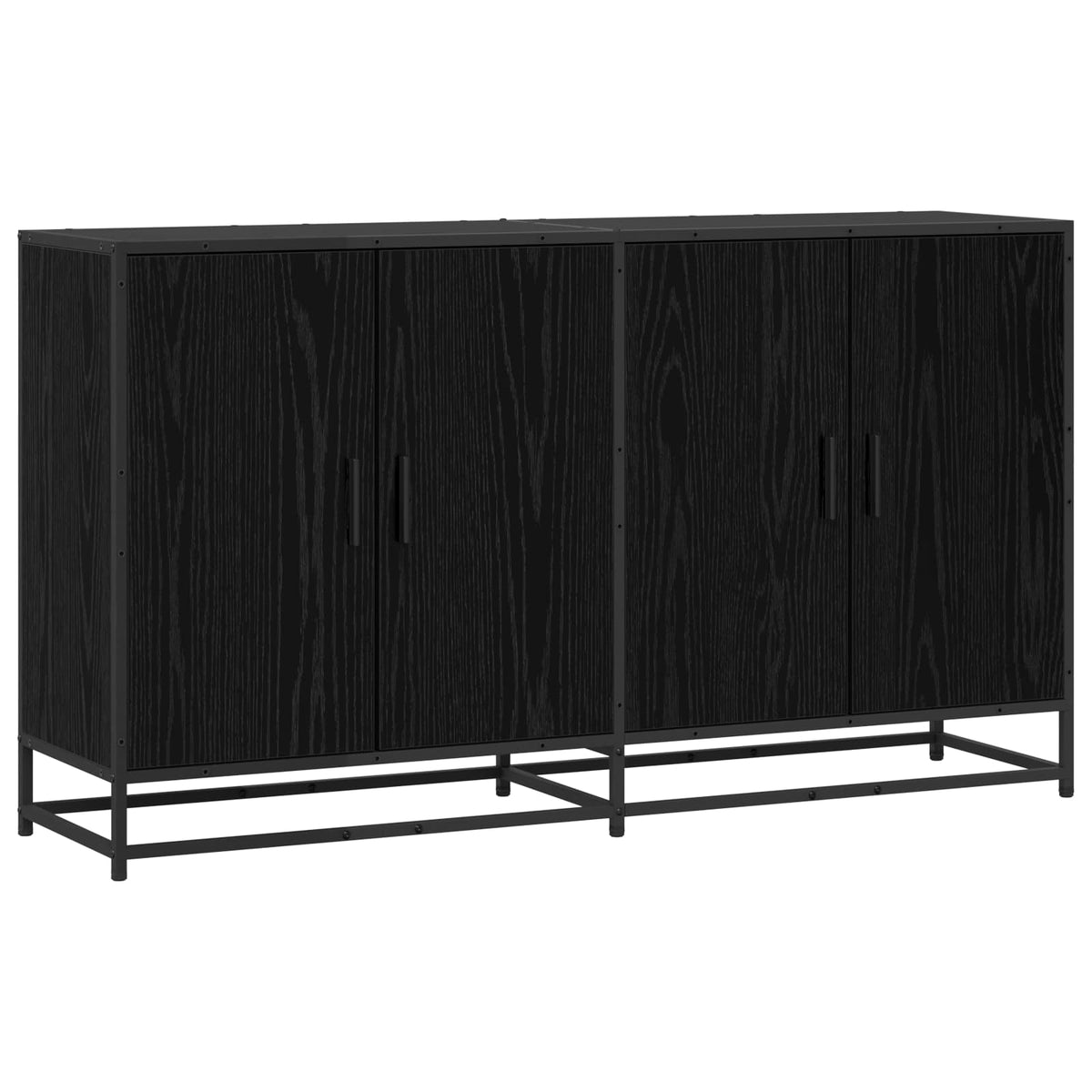 Sideboard Black Oak 134 x 35 x 76 cm Engineered Wood