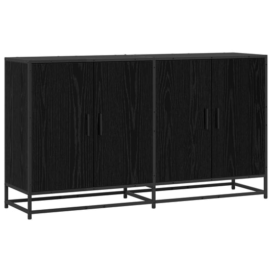 Sideboard Black Oak 134 x 35 x 76 cm Engineered Wood