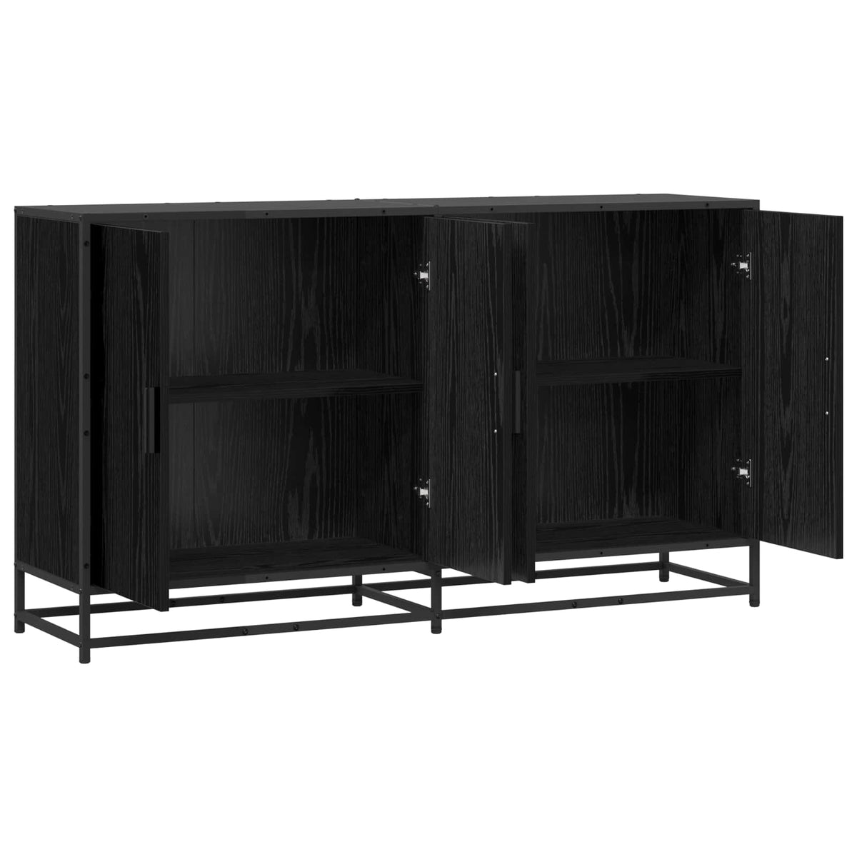 Sideboard Black Oak 134 x 35 x 76 cm Engineered Wood