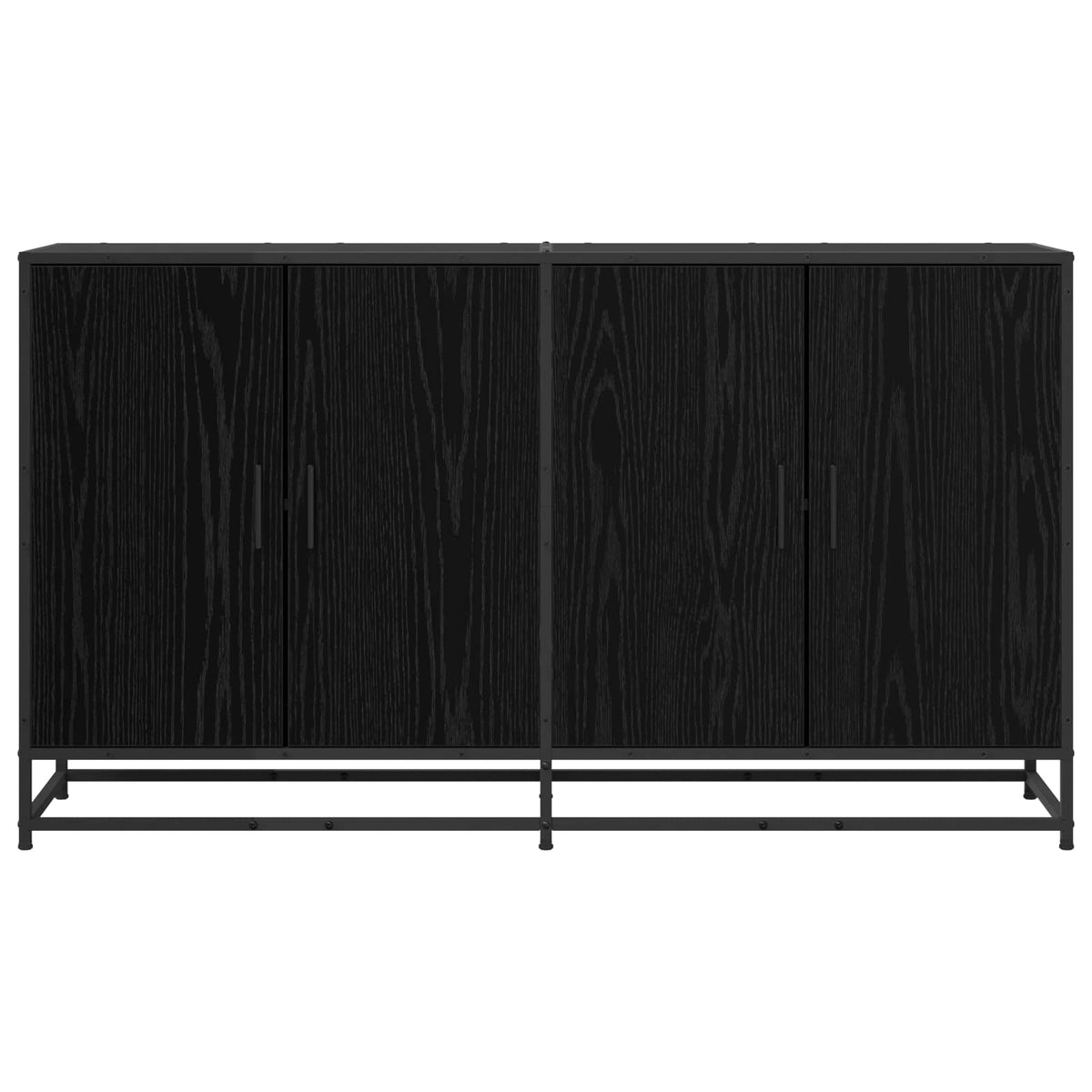 Sideboard Black Oak 134 x 35 x 76 cm Engineered Wood