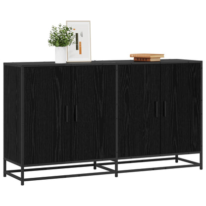 Sideboard Black Oak 134 x 35 x 76 cm Engineered Wood